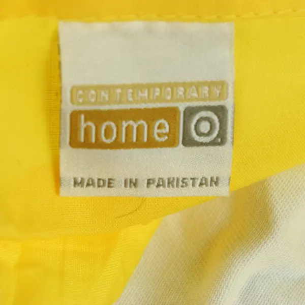 Set of 2 Contemporary Home Cotton Pillow Cases, White/Yellow 