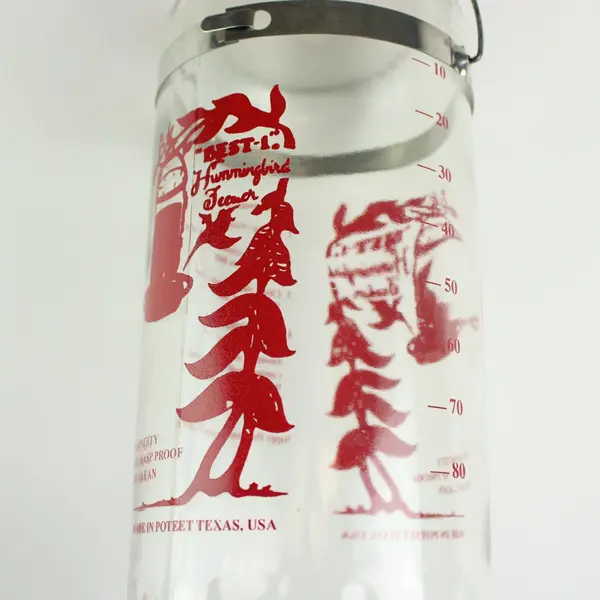 BEST-1 Hummingbird Feeder Replacement Glass Bottle Clear Red Graphics