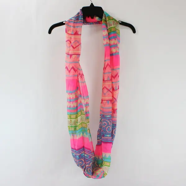 Lot of 5 Women's Lightweight Scarves Pink Blue Green