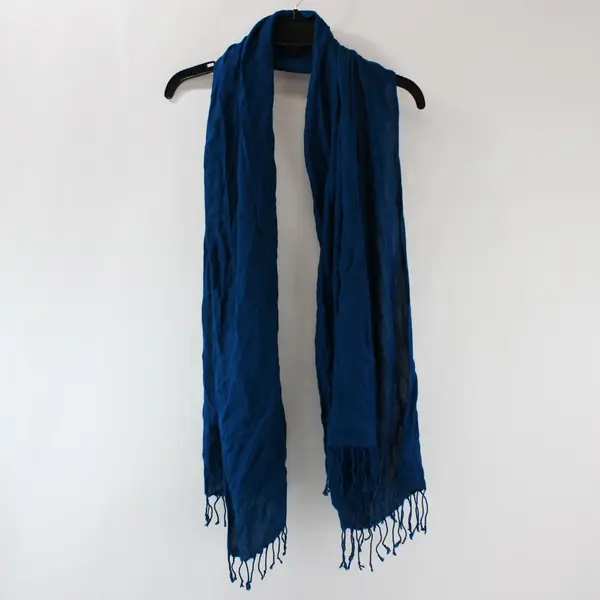 Lot of 2 Purple Blue Fringed Rectangular Scarves