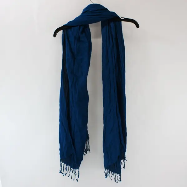 Lot of 2 Purple Blue Fringed Rectangular Scarves