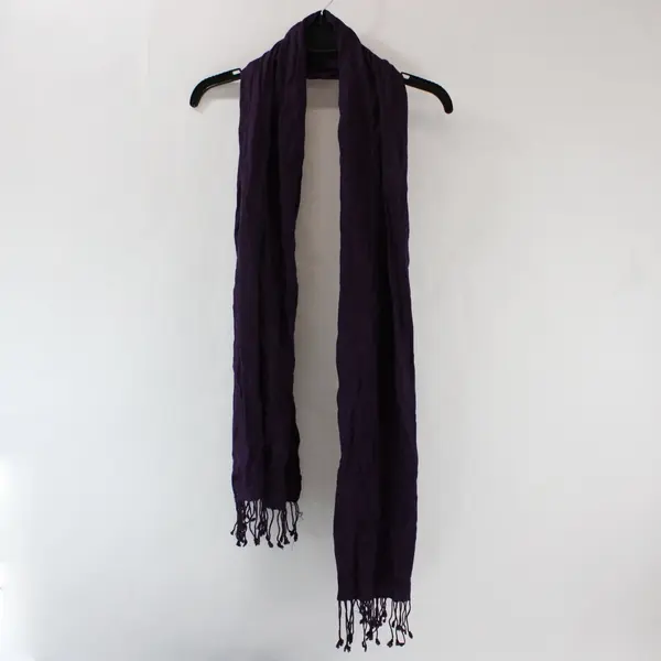 Lot of 2 Purple Blue Fringed Rectangular Scarves