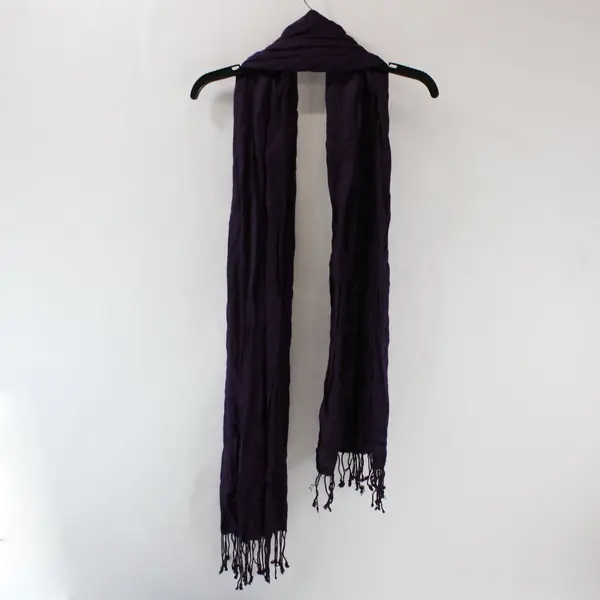 Lot of 2 Purple Blue Fringed Rectangular Scarves