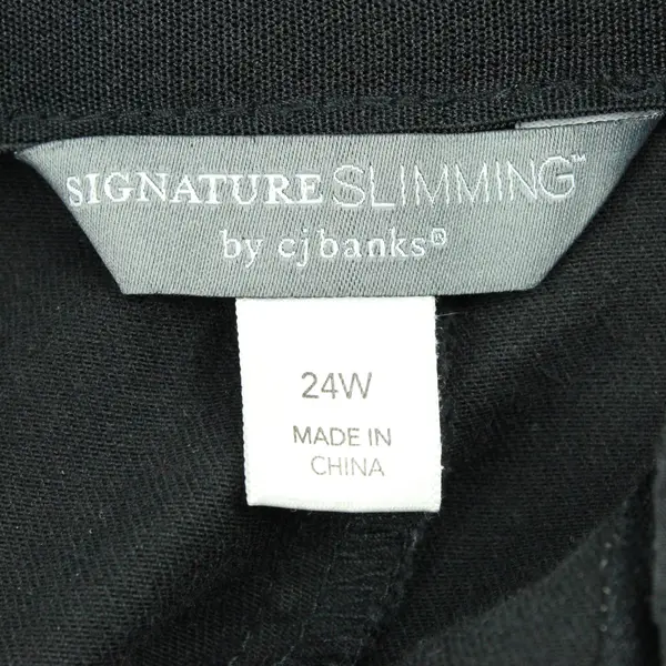 CJ Banks Signature Slimming Women's Black Straight Leg Pants 24W
