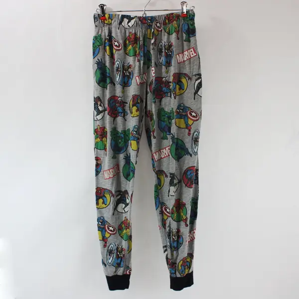 Marvel Avengers Boys Small Gray Pajama Pants Superhero Print Joggers