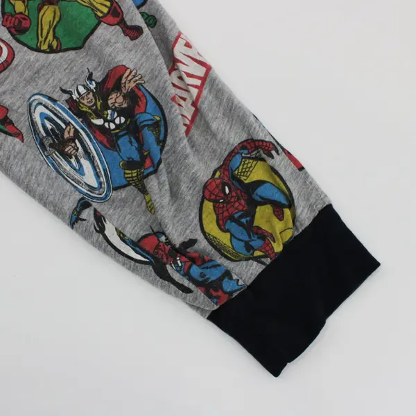 Marvel Avengers Boys Small Gray Pajama Pants Superhero Print Joggers
