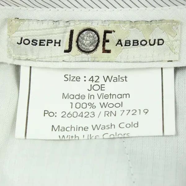Joseph Abboud Men's Gray Wool Tapered Dress Pants 42x30