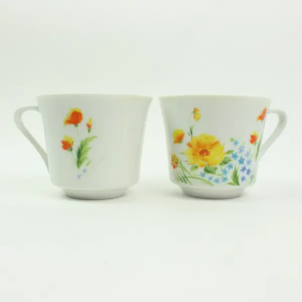Imperial W. Dalton Just Spring Flat Cups Set of 4 Floral Design FLAWED