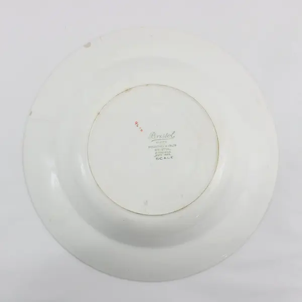Antique Pountney Bristol Ware Scale Vegetable Bowl 10 in
