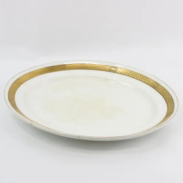 Antique Pountney Bristol Ware Scale Design Platter 16in