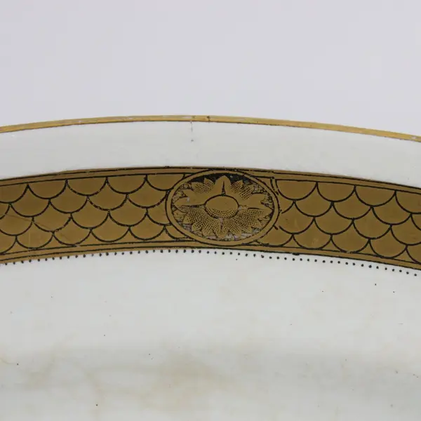 Antique Pountney Bristol Ware Scale Design Platter 16in