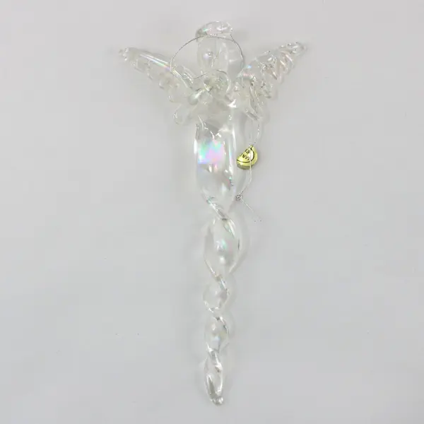 Lot of 5 Vintage Glass & Mirrored Christmas Hanging Ornaments Angel