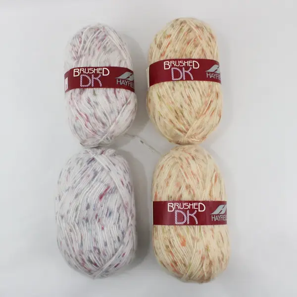 Lot of 4 Hayfield Brushed DK Yarn Skeins, Mottled Hues Knitting/Crochet 100g ea.