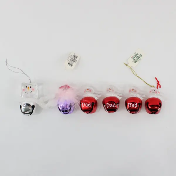 Roman Jingle Buddies Christmas Ornaments Lot of 6, 5 Snowmen 1 Lady Face
