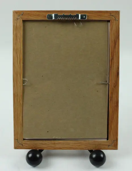 Pair Oak Wood Picture Frames Oval & Rectangular Matted Beveled