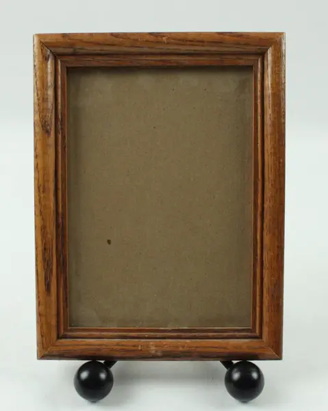Pair Oak Wood Picture Frames Oval & Rectangular Matted Beveled