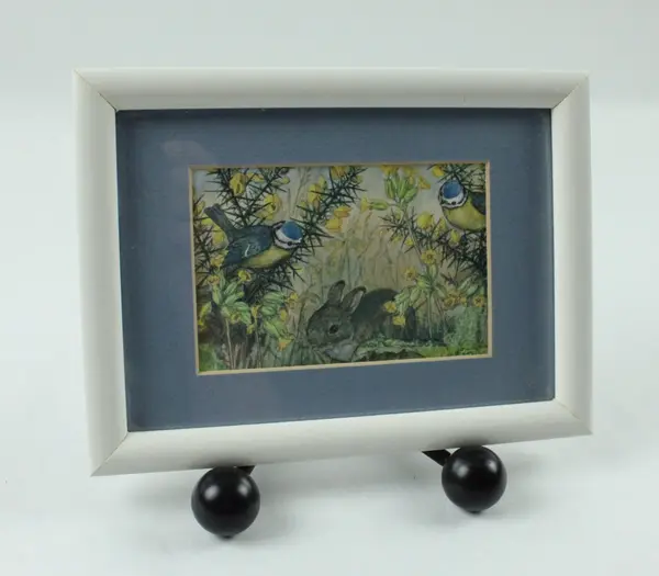 Pair of Framed Bird Prints Nature Artwork White Frames