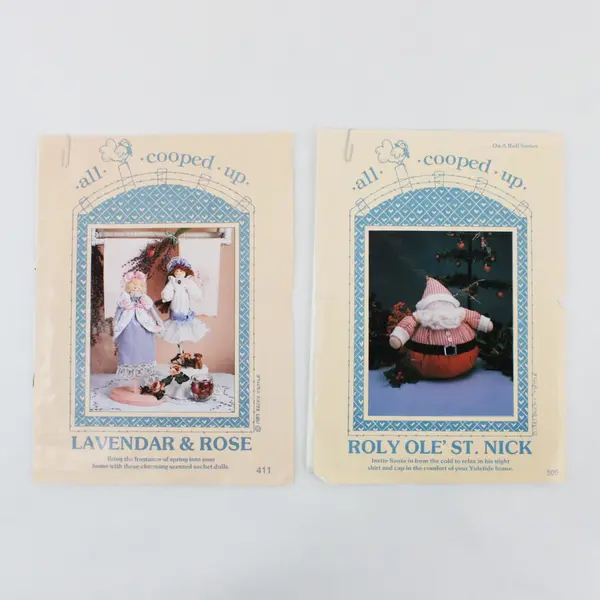 Lot of 2 All Cooped Up Patterns Roly Ole' St. Nick 505 Lavender & Rose 411