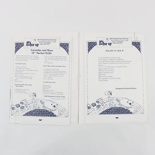 Lot of 2 All Cooped Up Patterns Roly Ole' St. Nick 505 Lavender & Rose 411