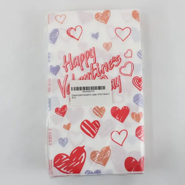 Valentine's Day Party Napkins 50 Pack 4.5 x 8 Inch NWT