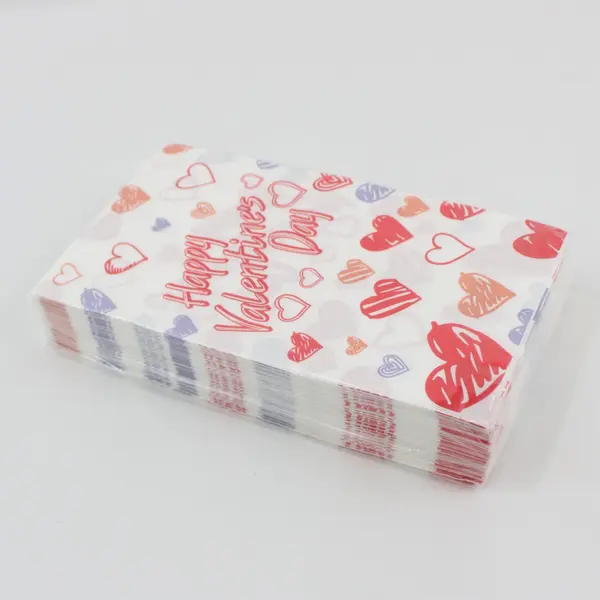 Valentine's Day Party Napkins 50 Pack 4.5 x 8 Inch NWT