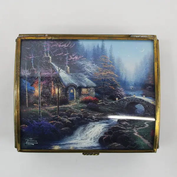 1998 Thomas Kinkade Cottage by Brooke Music Box Moonlight Sonata