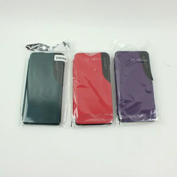Lot of 3 Samsung Galaxy S26 Ultra Protective Flip Cases Red Green Purple