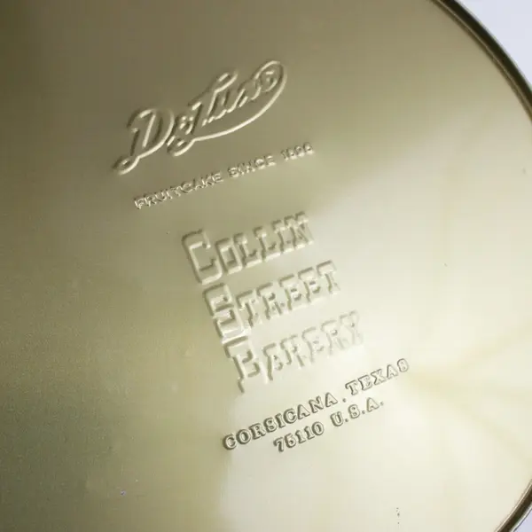 Collin Street Bakery Fruitcake Tin 1996 Corsicana TX 100 Years, 7" Round 