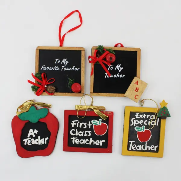 Papel Freelance Lot of 5 Teacher Hanging Holiday Ornaments