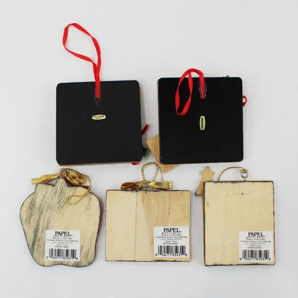 Papel Freelance Lot of 5 Teacher Hanging Holiday Ornaments