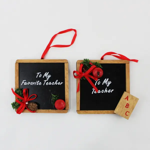 Papel Freelance Lot of 5 Teacher Hanging Holiday Ornaments