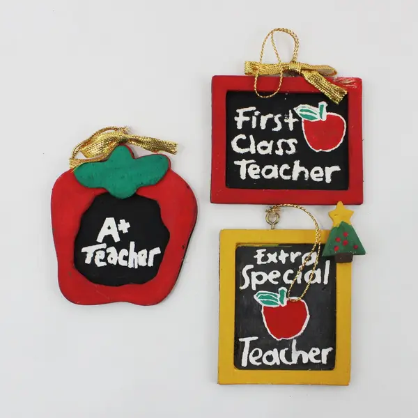 Papel Freelance Lot of 5 Teacher Hanging Holiday Ornaments