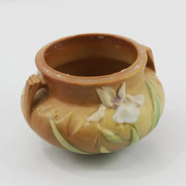 Vintage Roseville Iris Double Handle Jardiniere Planter 5x5x3.5" 647