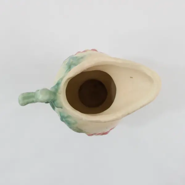 Hull Pottery Woodland Creamer Pitcher Vase Green Pink Floral Pedestal W3