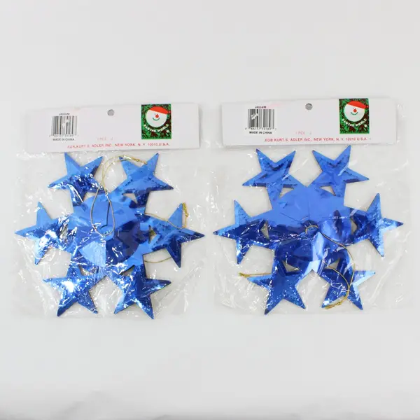 Lot of 2 Kurt S. Adler Santa's World Holiday Trim Gold/Blue, New