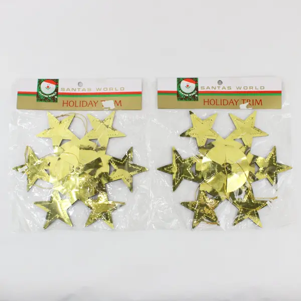 Lot of 2 Kurt S. Adler Santa's World Holiday Trim Gold/Blue, New