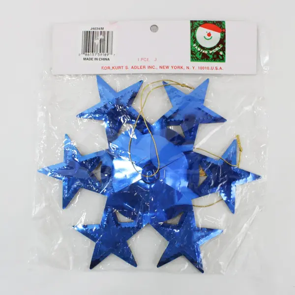 Lot of 2 Kurt S. Adler Santa's World Holiday Trim Gold/Blue, New