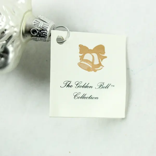 Lot of 3 European Trading Co Silver Teddy Bear Glass Ornaments 4.5" Tall VG