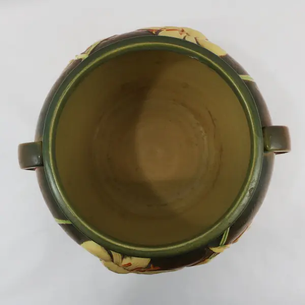 Vintage Roseville Zephyr Lily Handled Jardiniere Planter 671-8