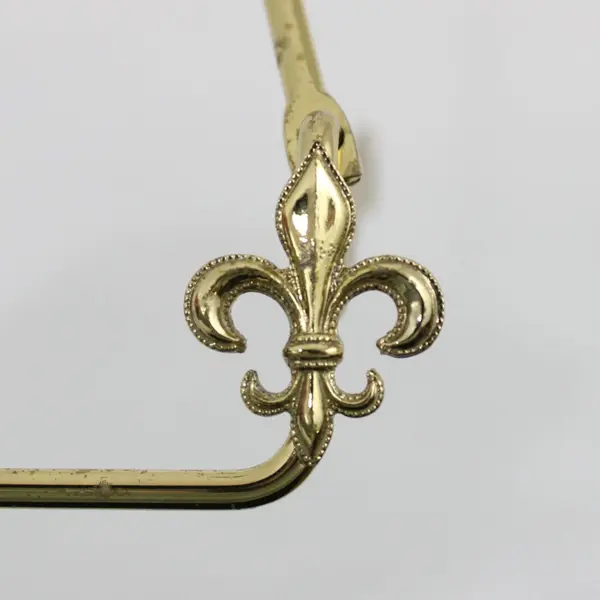 Lot of 3 Fleur de Lis Gold Tone Metal Plate Display Easels