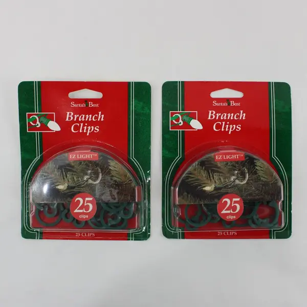 Lot of 2 Santa's Best EZ Light Branch Clips 50 Count Total