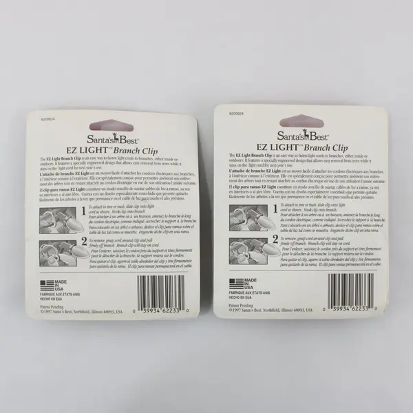 Lot of 2 Santa's Best EZ Light Branch Clips 50 Count Total