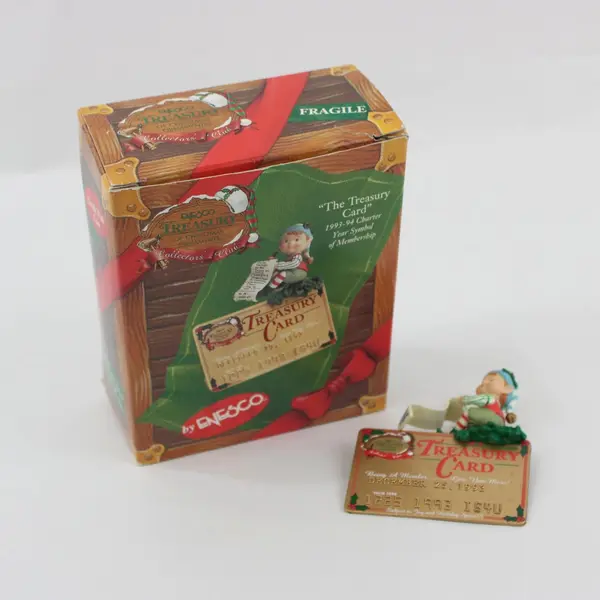 1993 Enesco The Treasury Card Christmas Ornament Collectible