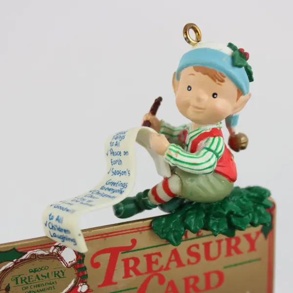 1993 Enesco The Treasury Card Christmas Ornament Collectible