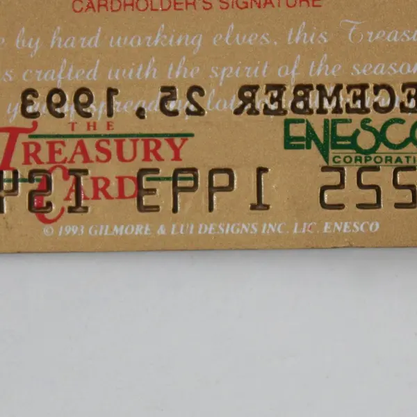 1993 Enesco The Treasury Card Christmas Ornament Collectible