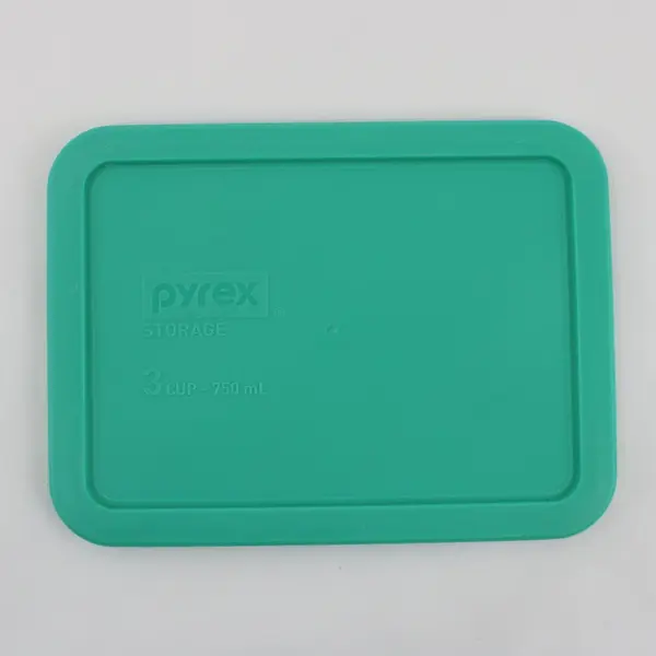 Pyrex 7210 3 Cup Clear Glass Baking Dish with Teal Lid