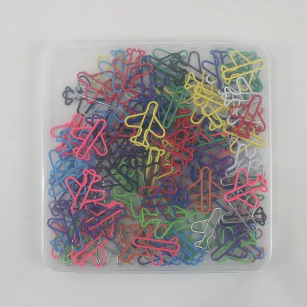 Airplane Shaped Paper Clips 120pc 12 Colors Office Desk Accessories