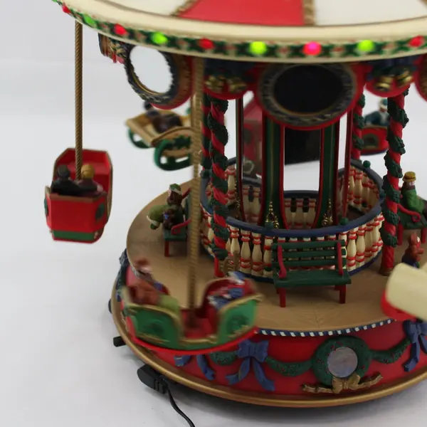 1996 Mr. Christmas Holiday Fair Lighted  Musical Carousel Works