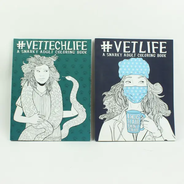 Lot of Two - Snarky Adult Coloring Books for Vet Techs Humorous Vet Art