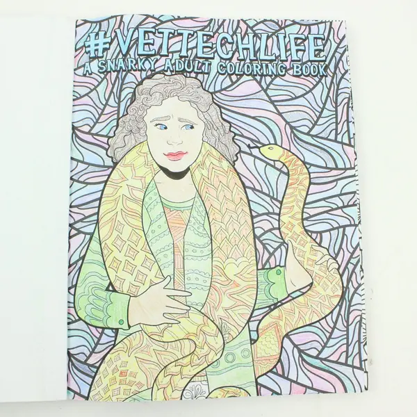 Lot of Two - Snarky Adult Coloring Books for Vet Techs Humorous Vet Art